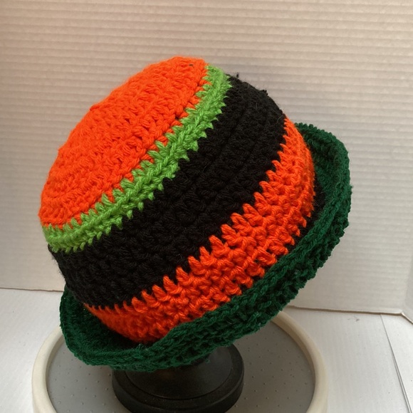 BUCKET HAT Multicolored Rainbow Handmade Crochet UNISEX One Size Fits Most - Picture 10 of 12